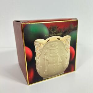 NEW Lenox Merry Lights Snowman Votive Tea Light Candle Holder Christmas Holiday